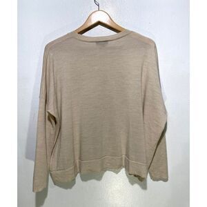 J. Crew merino wool sweater oversized neutral lagenlook boxy cropped women M